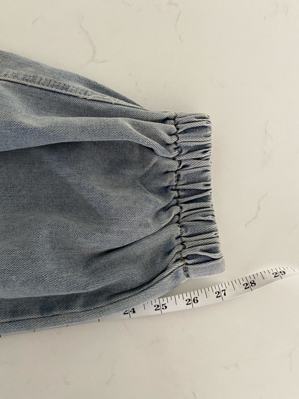 POL Light Wash Crochet Patchwork Distressed Joggers/Jeans, Like New - Picture 7 of 7